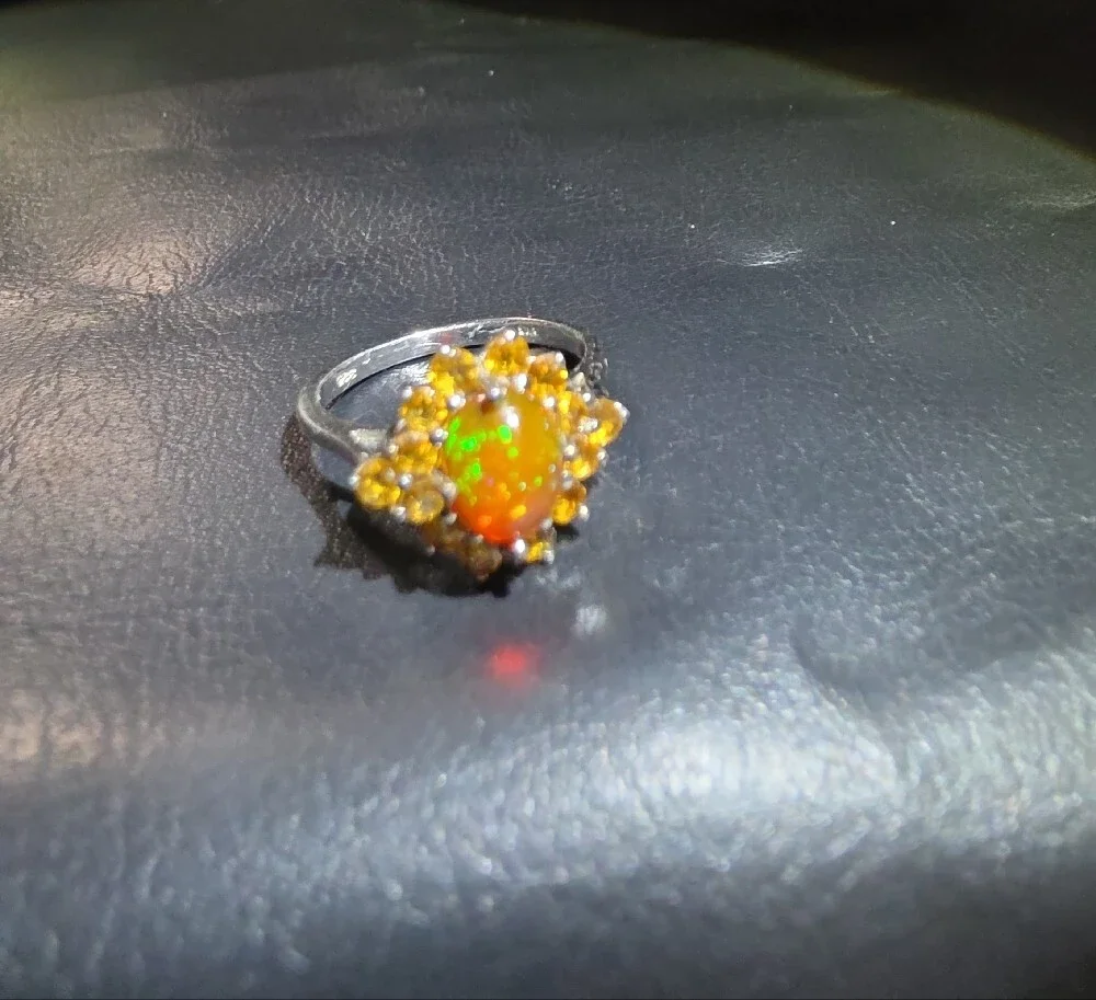 Amazing Fire Opal Ring